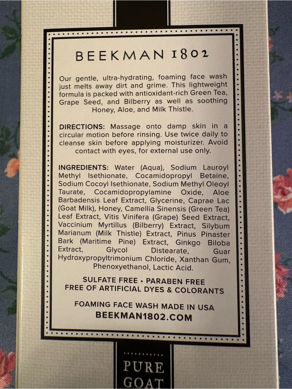 NWT Beekman 1802 Foaming Face Wash Pure Goat Milk 2oz  Fragrance Free